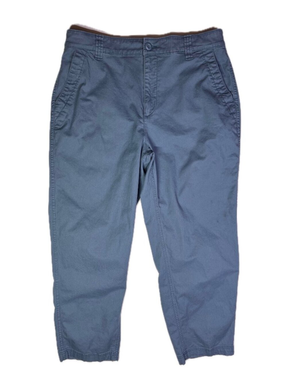 Old Navy Size L OG High-Rise Chino Blue-Grey Elastic Back Waist